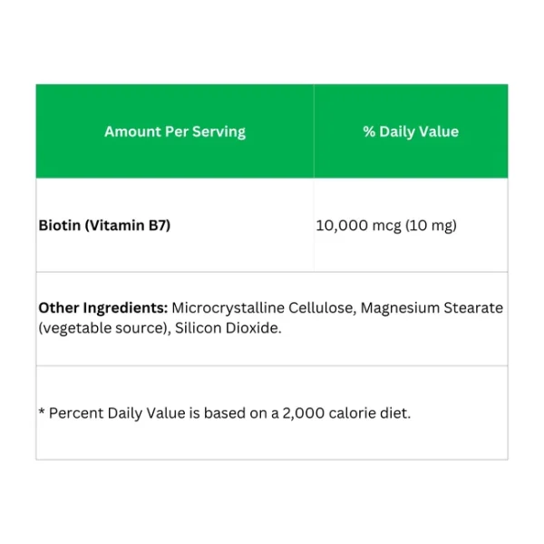 Biotin Tablets – Hair, Skin, and Nails - Image 2