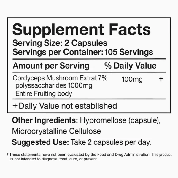 Cordyceps Mushroom Extract Capsules - Image 2