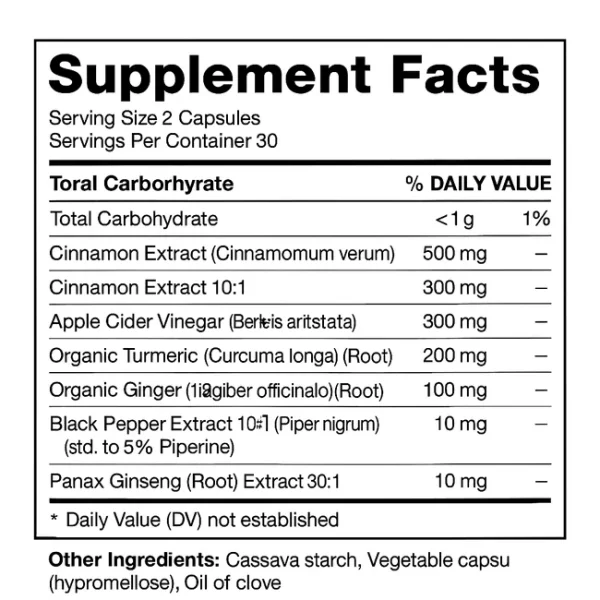 Ceylon Cinnamon, Apple Cider Vinegar & Herbal Digestive Blend Capsules - Image 2