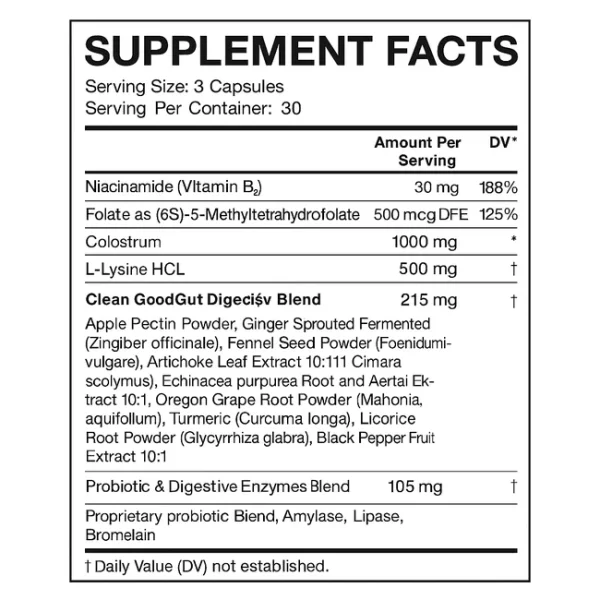 Colostrum+ Probiotics Prebiotics L-Glutamine L-Lysine & Digestive Enzymes - Image 2