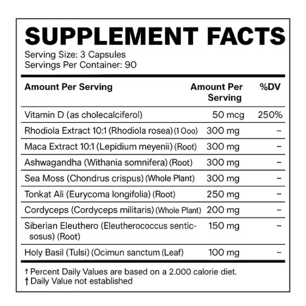 Cortisol Adaptogen Supplement Capsules - Image 2