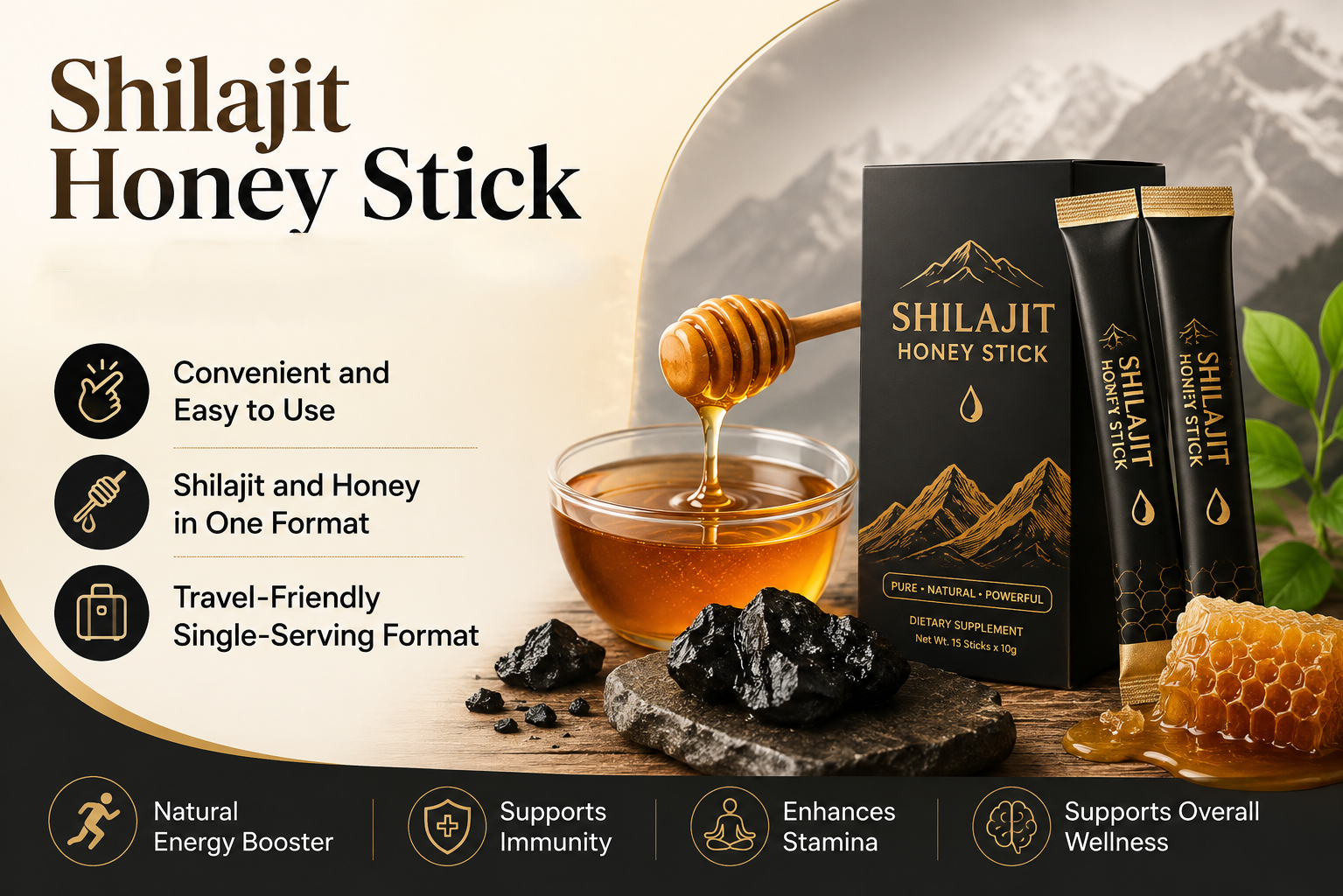 Shilajit Honey Stick for convenient daily use